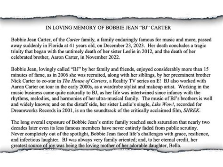 Discover The Untold Story Behind Bobbie Jean Carter's Final Chapter