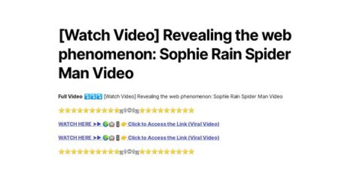 Sophie Rain Spider-Man Video: Exclusive Unseen Leak
